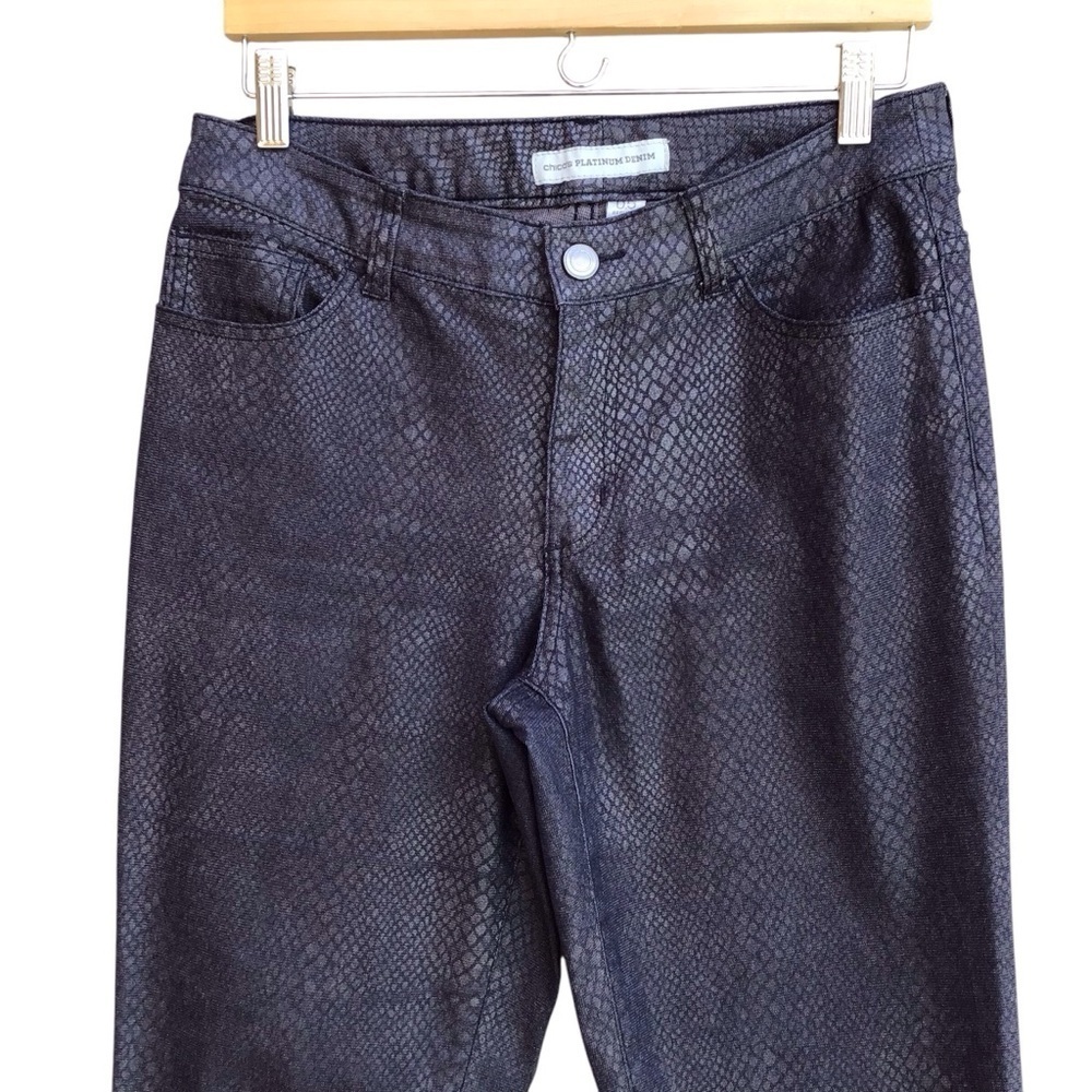 Chico’s Platinum Denim Snake Slim-Leg Jeans NEW - Picture 3 of 5